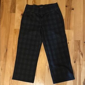 Liverpool Black Plaid Cropped Pants
